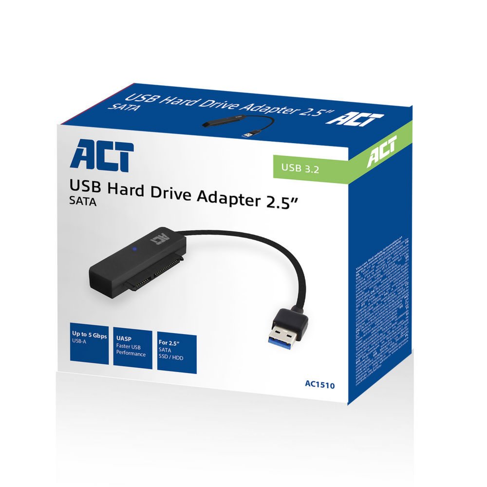 ACT AC1510 tussenstuk voor kabels SATA USB Type-A Zwart 2