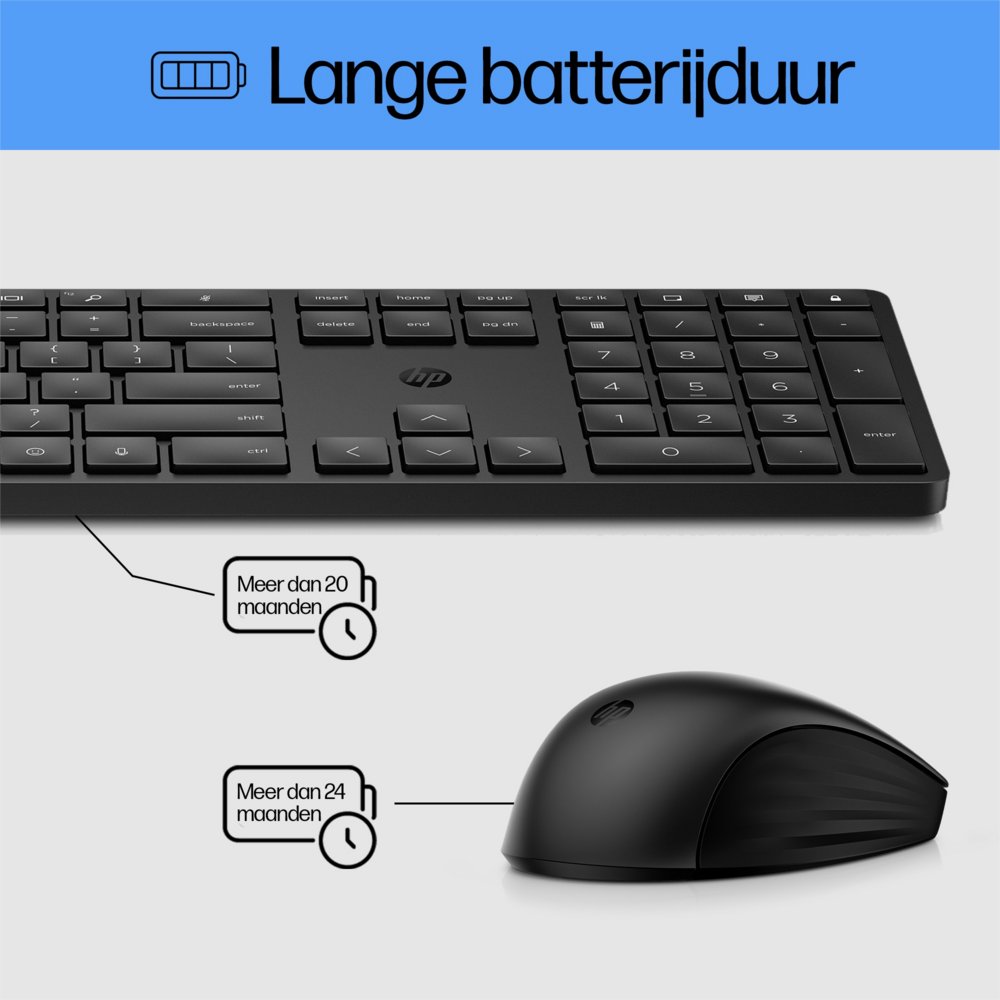 HP 650 draadloze toetsenbord- en muiscombinatie (Qwerty EU) 13