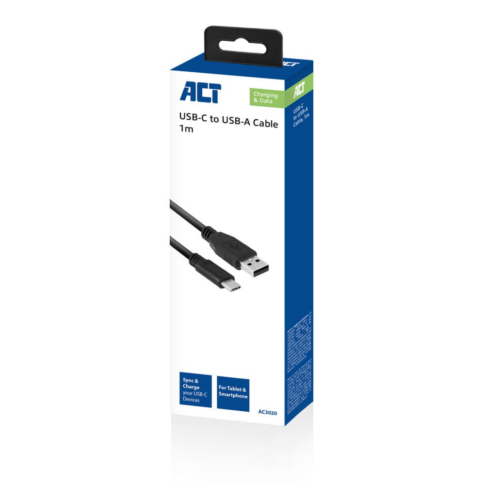 ACT AC3020 USB-kabel 1 m USB 3.2 Gen 1 (3.1 Gen 1) USB A USB 3