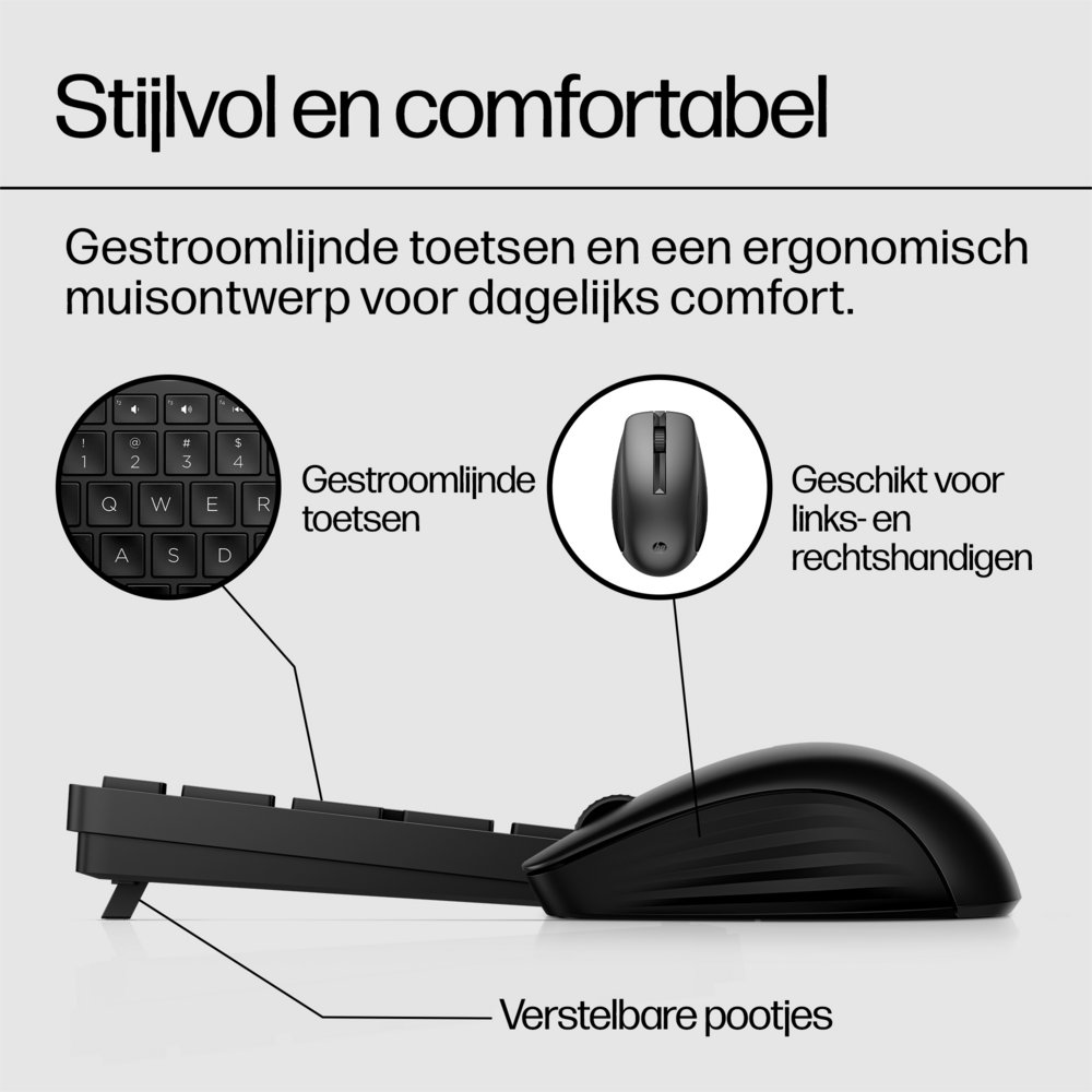 HP 650 draadloze toetsenbord- en muiscombinatie (Qwerty EU) 7