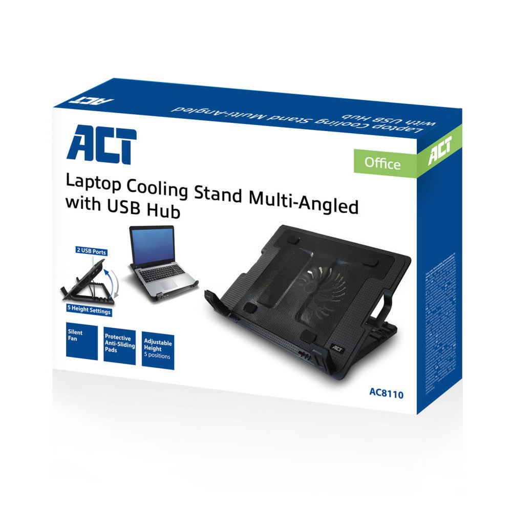 ACT AC8110 notebook cooling pad 43,9 cm (17.3") 1000 RPM Zwa 4