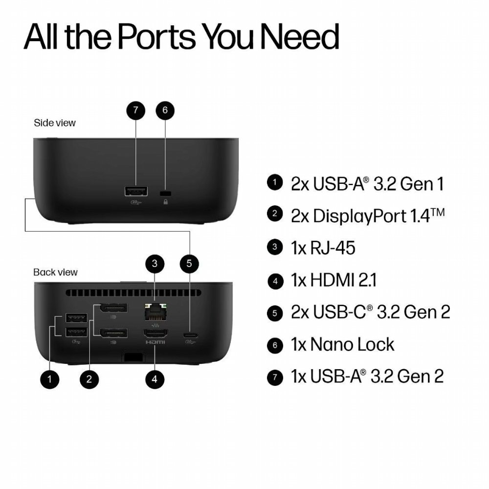 HP USB-C 100W G6 dock 3