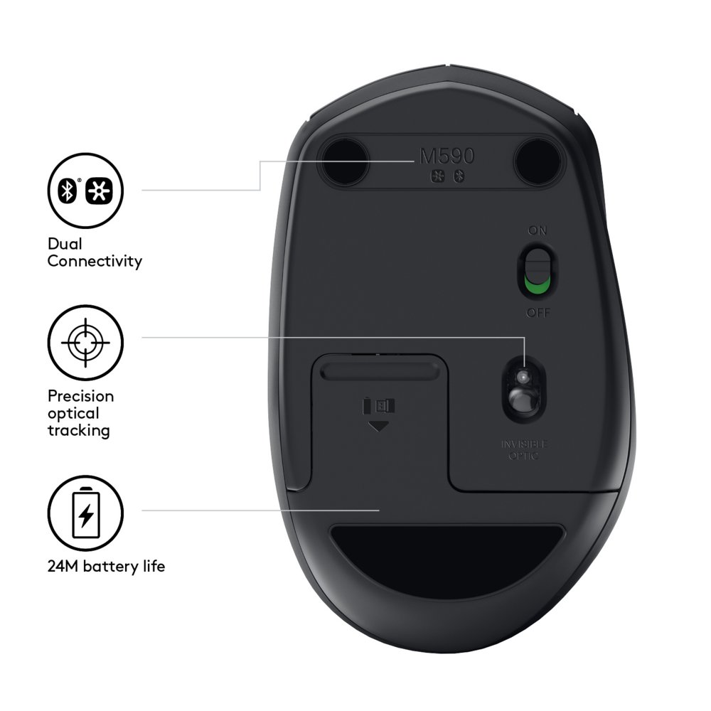 Logitech Ret. Wireless Mouse m590 Black Silent 6
