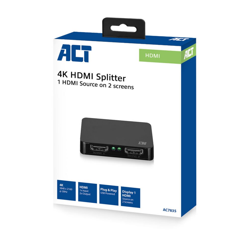 ACT AC7835 video splitter HDMI 2x HDMI 3