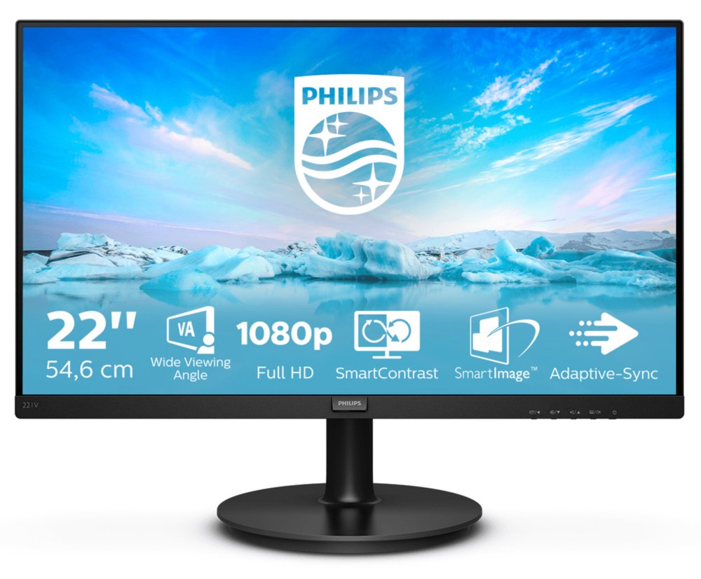 MON Philips V Line 21.5inch Full-HD HDMI LED Zwart 2