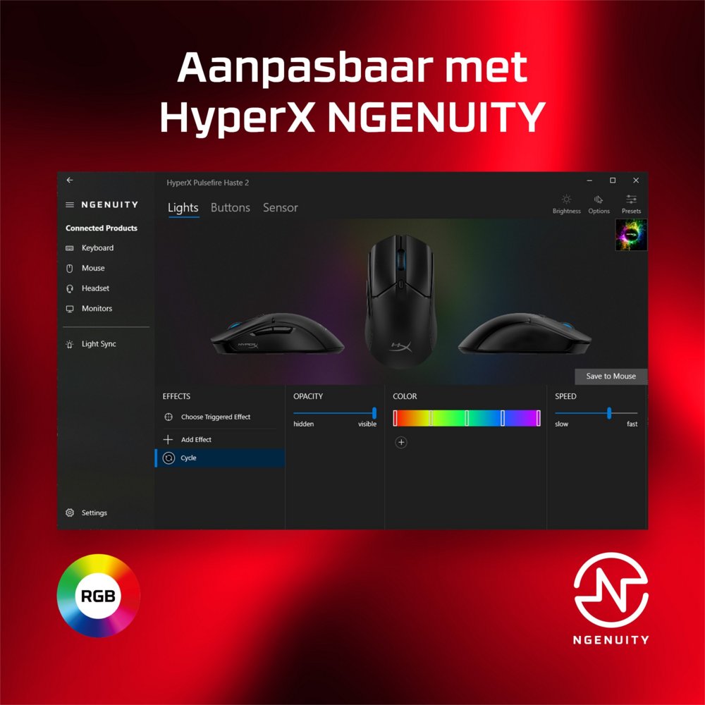 HyperX Pulsefire Haste 2 - gamingmuis (zwart) 11